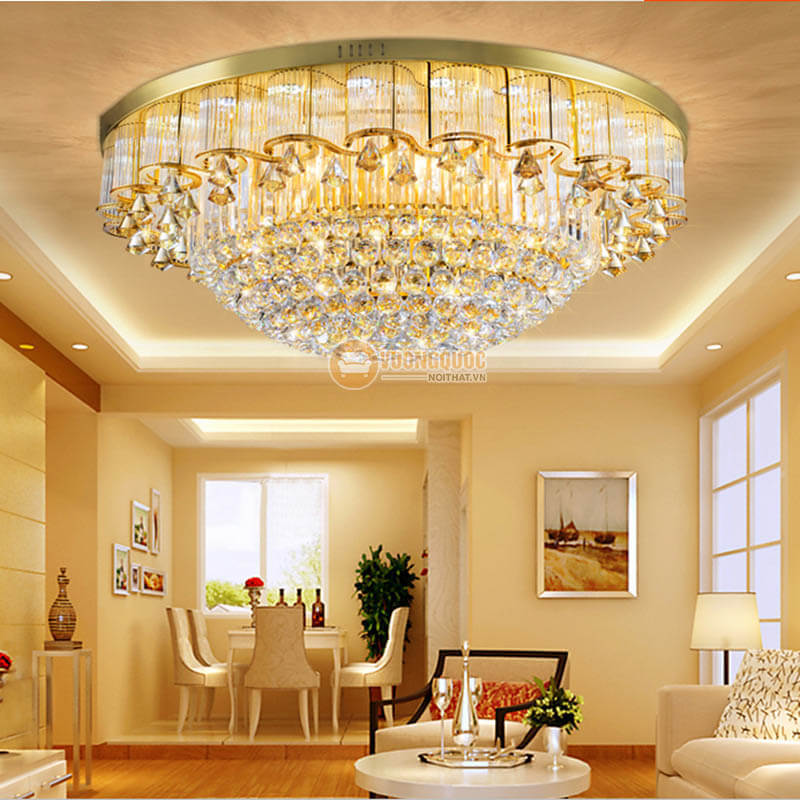 Đèn ốp trần pha lê đẹp treo phòng khách CM221-1